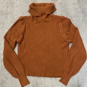 Design History Rust Long Sleeve Turtle Neck Sweater Top Size XS